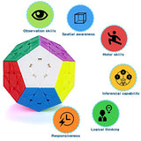 Coolzon Speed Cube Set,Puzzle Cube, 6 Pack Magic Cubes 2x2x2 3x3x3 4x4x4 Pyraminx Megaminx Skewb Smoothly Stickerless Magic Cubes Puzzle Cube Toy for Kids & Adults
