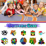 Coolzon Speec Cube Set, 10 Pack Magic Cubes Bundle 2x2 4x4 Pyraminx Megaminx Mirror Fenghuolun Axis Fisher Skewb Keychain Mini 3x3, Easy Turning 3D Puzzle Games Toy for Kids Adults