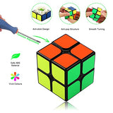 Coolzon Speec Cube Set, 10 Pack Magic Cubes Bundle 2x2 4x4 Pyraminx Megaminx Mirror Fenghuolun Axis Fisher Skewb Keychain Mini 3x3, Easy Turning 3D Puzzle Games Toy for Kids Adults