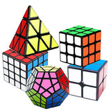 5 Pack Speed Cube Set, 2x2 3x3 4x4 Pyraminx Pyramid Megaminx Puzzle Cube Toy