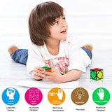 Coolzon 9 Pack Magic Cube Set 2x2 3x3 4x4 Pyramid Pyraminx Megaminx Skew Mirror Magic Ball Cube Keychain, Smooth Sticker 3D Magic Puzzle Cube Bundle for Kids & Adults