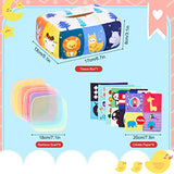 KidsPark Baby Tissue Box Toy, Montessori Sensory Toys 6-12 Months with Crinkle Tissue Papers & Colorful Scarves, Early Learning Educational Toys for Babies Toddlers, White