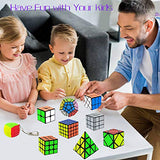 9 Pack Speed Cube Set Pyraminx Pyramid + 2x2 + 3x3 + 4x4 + Megaminx + Mirror + Mini 3x3 + Skewb + Fenghuolun Puzzle Cube Toy Gift for Kids & Adults