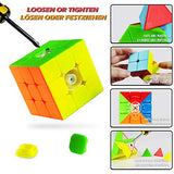 5 Pack Coolzon Cube Set, 2x2 3x3 4x4 Pyramid Pyraminx Megaminx Puzzle Cube, Smooth Stickerless 3D Magic Puzzle Cube Bundle for Kids & Adults