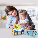 KidsPark Baby Tissue Box Toy, Montessori Sensory Toys 6-12 Months with Crinkle Tissue Papers & Colorful Scarves, Early Learning Educational Toys for Babies Toddlers, White