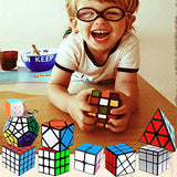 Coolzon 9 Pack Rubix Cube Set, Puzzle Cube Set 2x2 3x3 4x4 Pyraminx Megaminx Mirror Skewb Fisher Bun Cube Keychain, Fast & Smooth Magic Cube